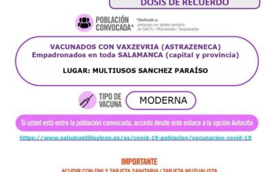 Autocita. Dosis de recuerdo. Personas vacunadas con Astrazeneca. 03 de enero