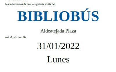 Bibliobús, 31 de enero de 2022