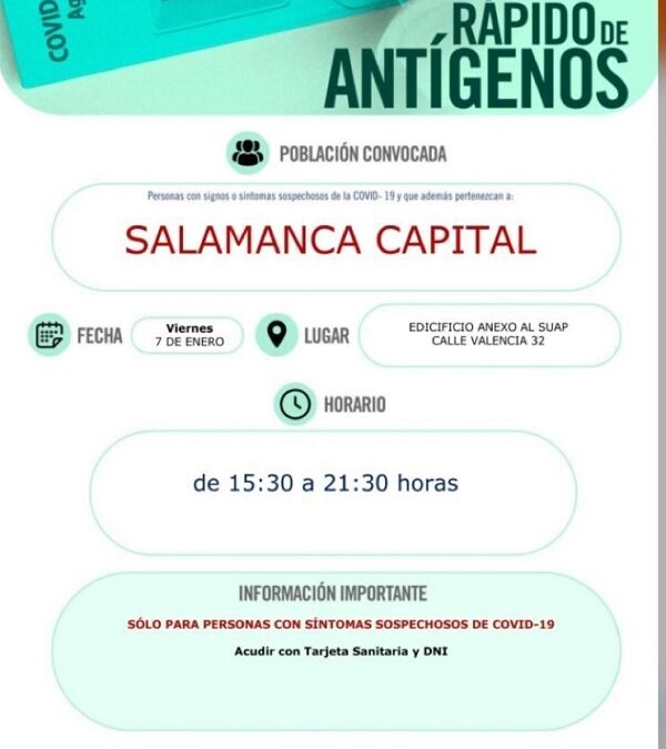 Test rápido de antígenos, 07 de enero de 2022