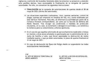 Finalización de campaña de quemas 2022