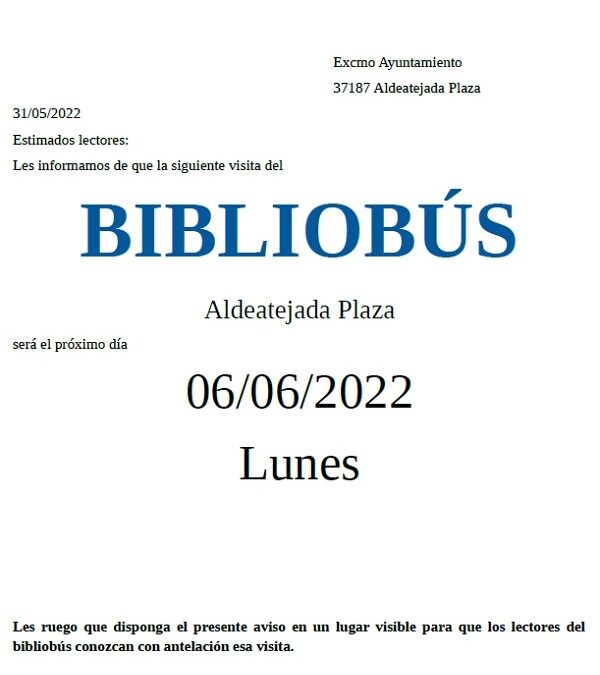 Visita Bibliobús, 06 de junio de 2022
