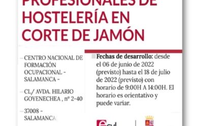 Servicio profesionales de hostelería en corte de jamón