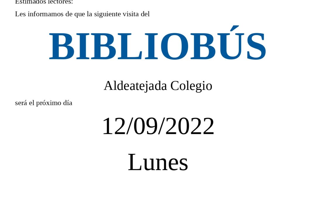 Bibliobús. 12 de septiembre