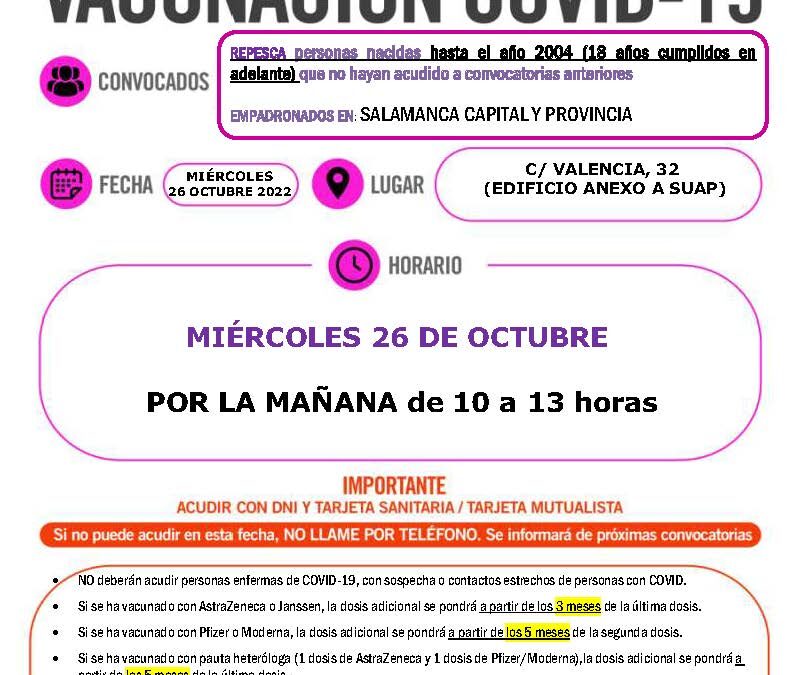 Repesca Salamanca capital y provincia Dosis de recuerdo hasta 2004 – Octubre 2022