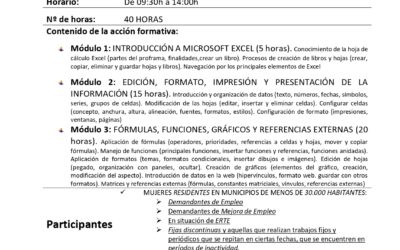 Curso Aplicación de la hoja de cálculo Excel. Nivel Inicial