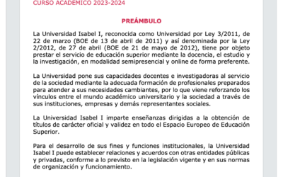 Convocatoria de 100 becas en forma de descuento de la Universidad Isabel I para estudiantes de «La España Rural» residentes en municipios de menos de 5000 habitantes para el curso académico 2023-2024