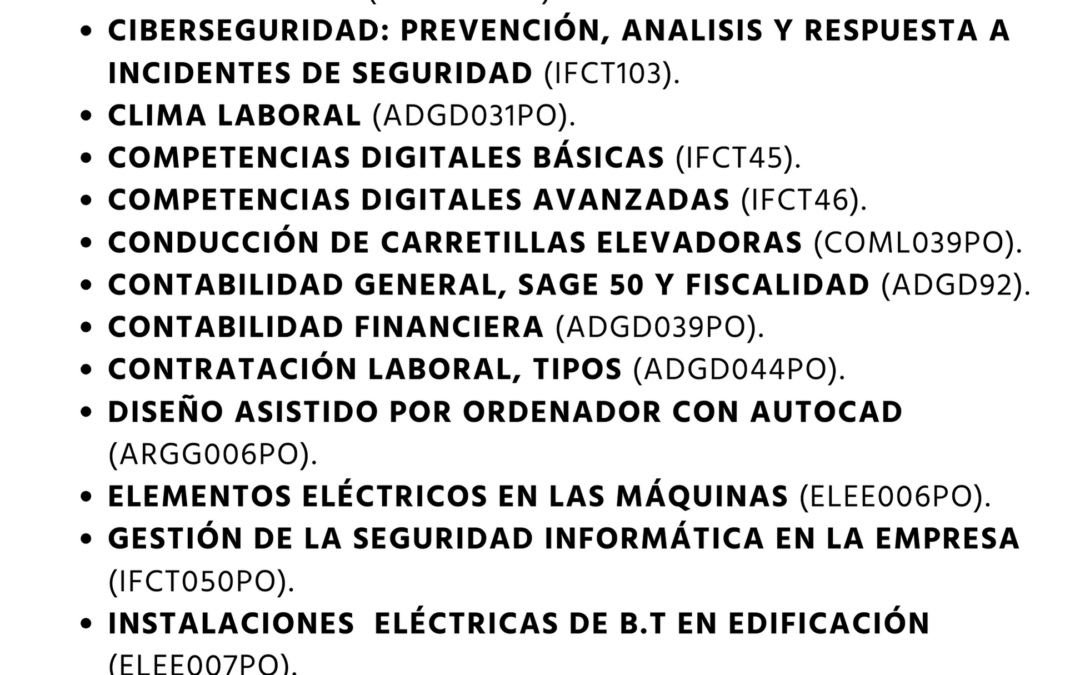 Cursos gratuitos SEPE