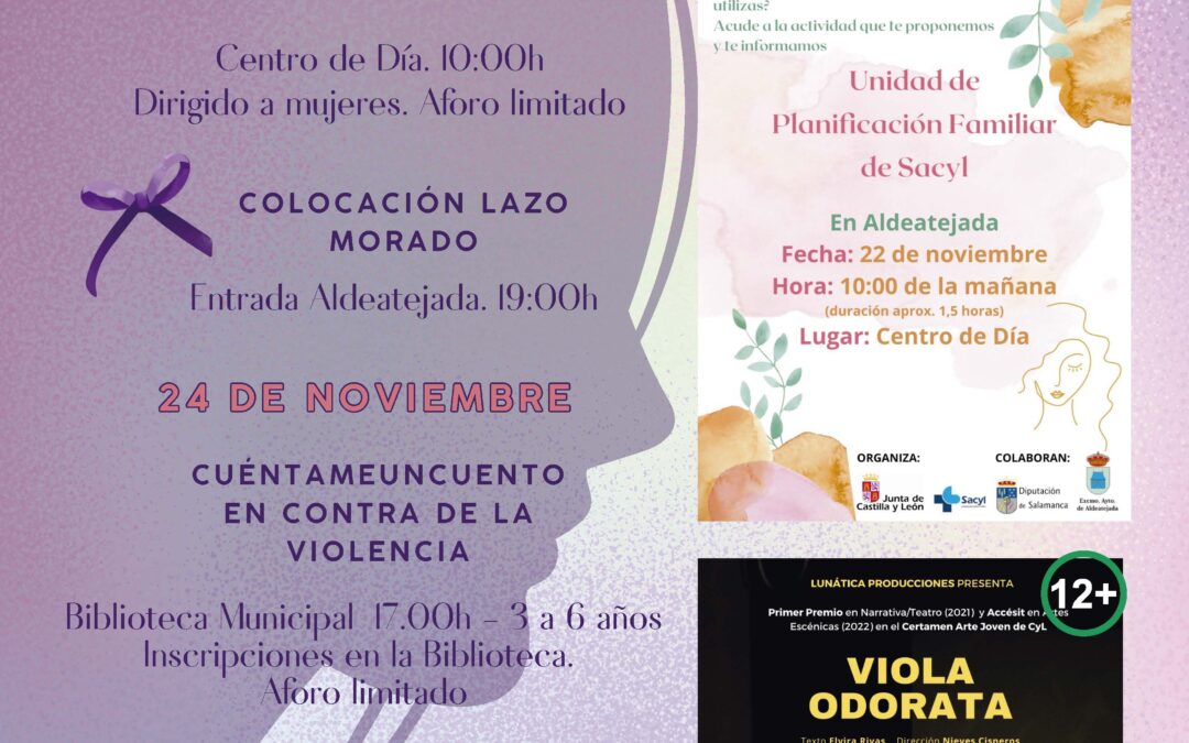 Semana Violeta en Aldeatejada: por la eliminación de la violencia contra la mujer