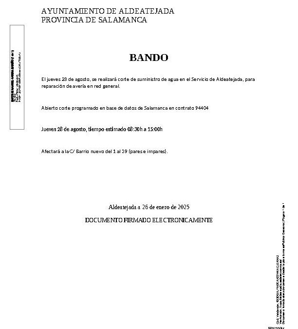 CORTE DE AGUA JUEVES 28 DE AGOSTO