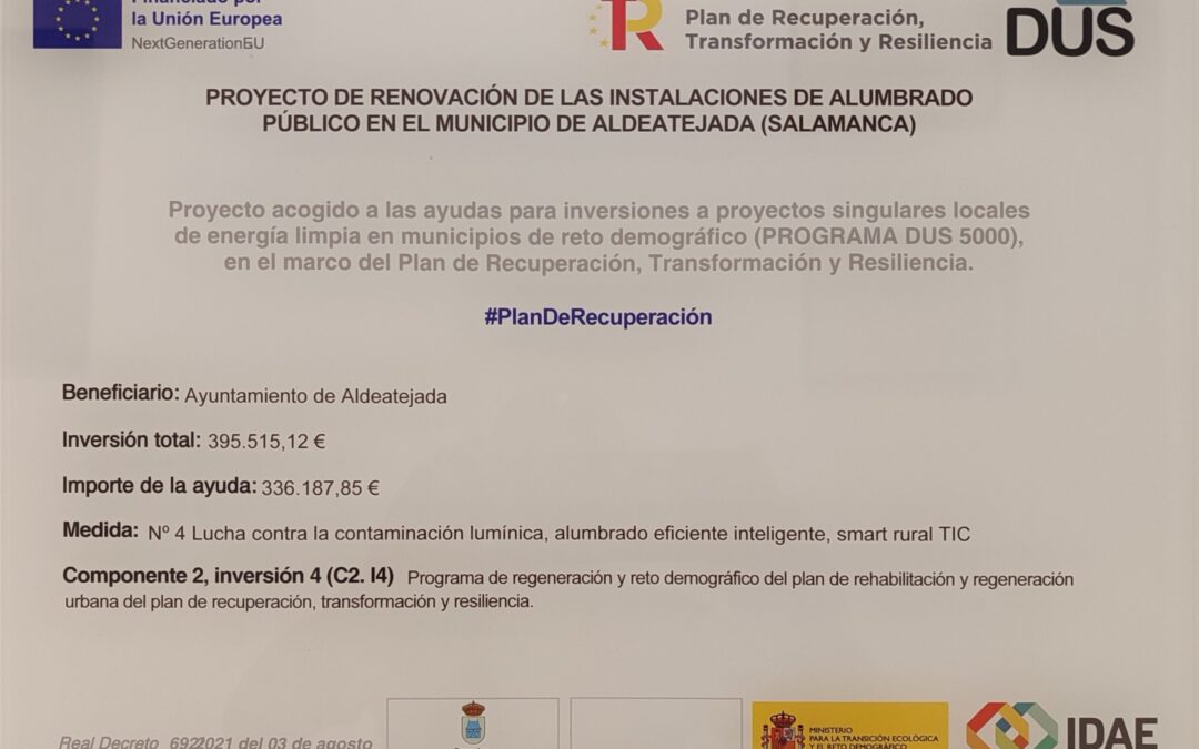 PROYECTO DE RENOVACIÓN DE LAS INSTALACIONES DE ALUMBRADO PÚBLICO