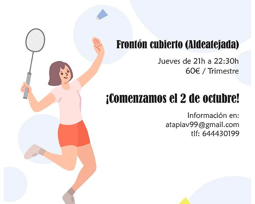 Bádminton para adultos curso 2025-2026